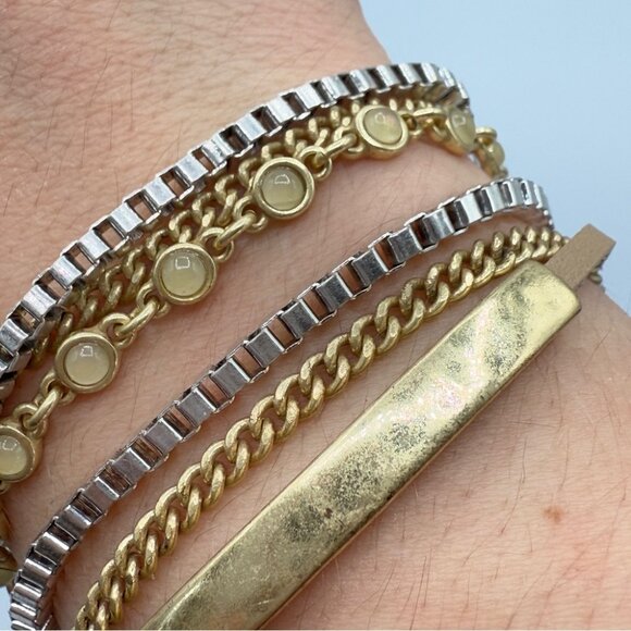 Lucky Brand Lucky Layers Boho Magnetic Cuff Bracelet in Earthtone 7in - Picture 8 of 15